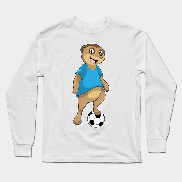 Meerkat as Soccer player with Soccer Long Sleeve T-Shirt by Markus Schnabel